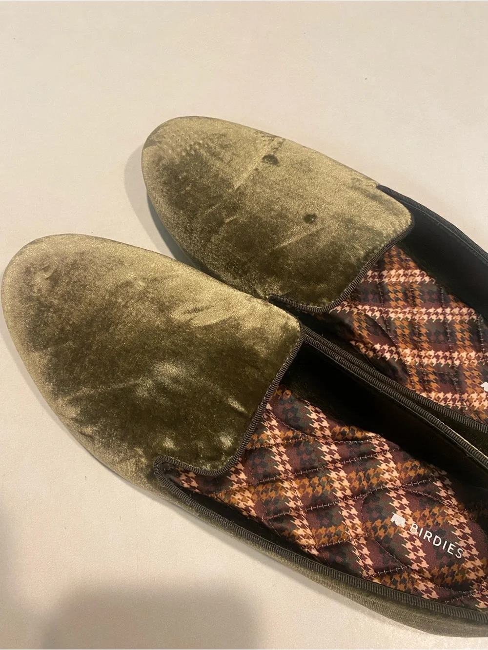 BIRDIES THE STARLING VELVET GREEN LOAFERS FLATS SMOKING SHOE SLIPPER SZ 12
